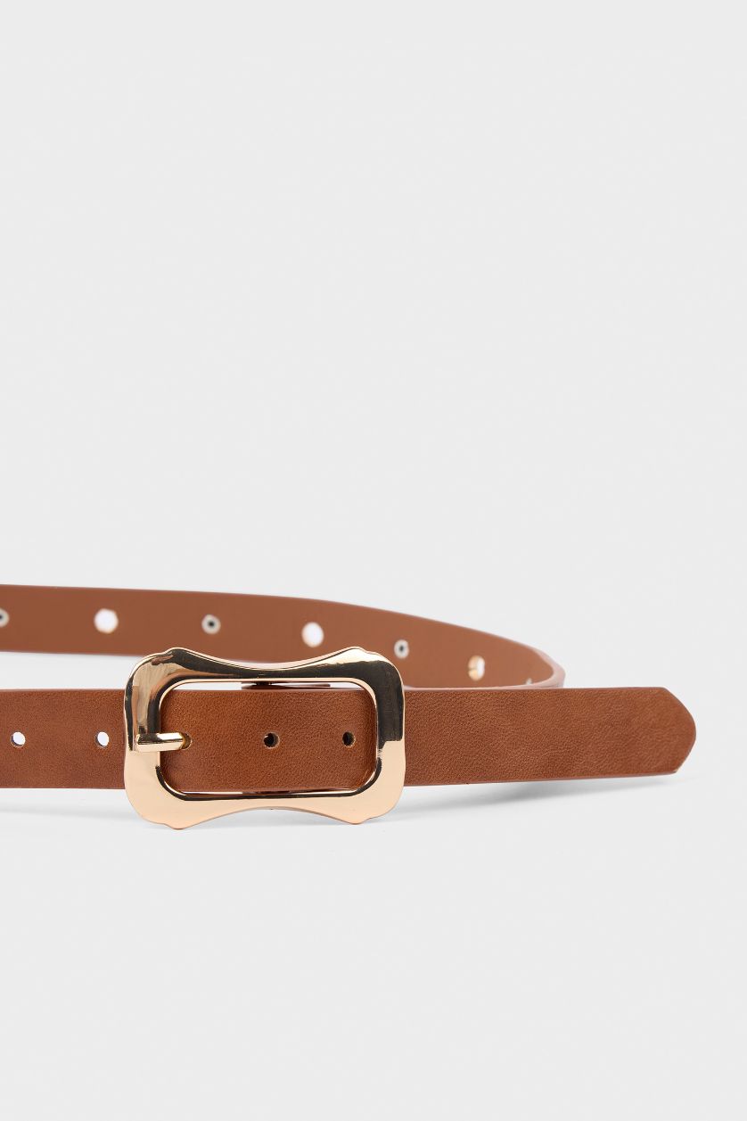 Kadın Kahve Kadın Suni Deri Günlük Kemer