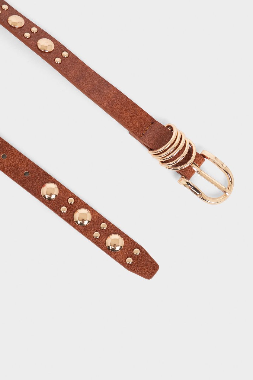 Kadın Kahve Kadın Suni Deri Kemer