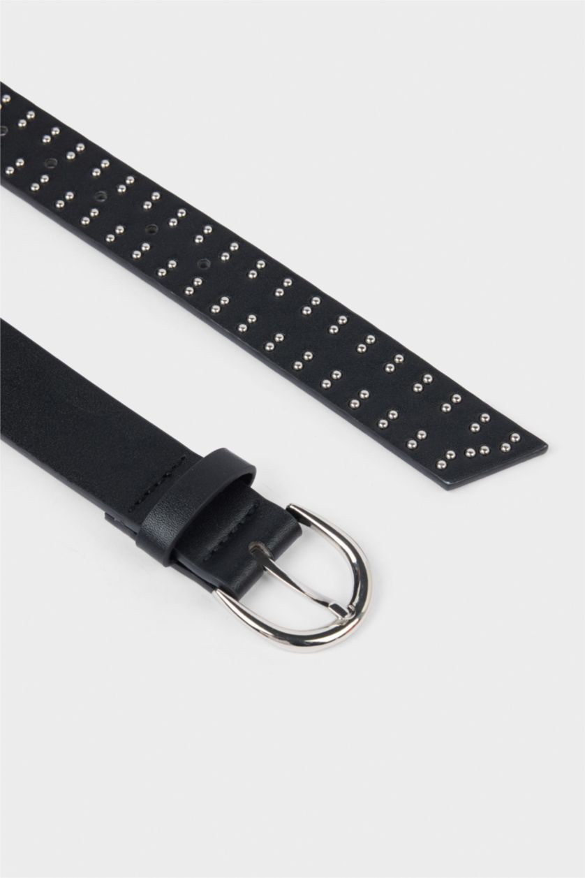 Kadın Siyah Kadın Suni Deri Günlük Kemer