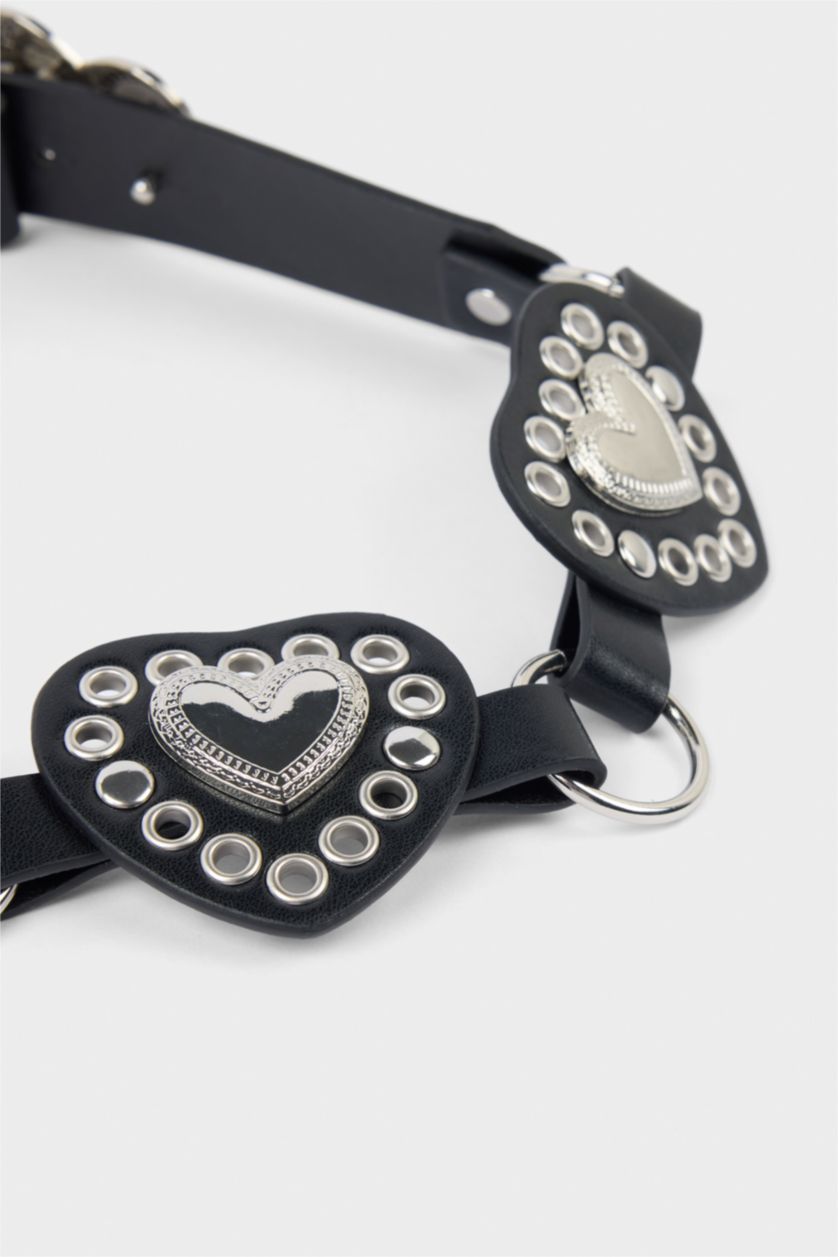 Kadın Siyah Kadın Suni Deri Elbise Kemeri