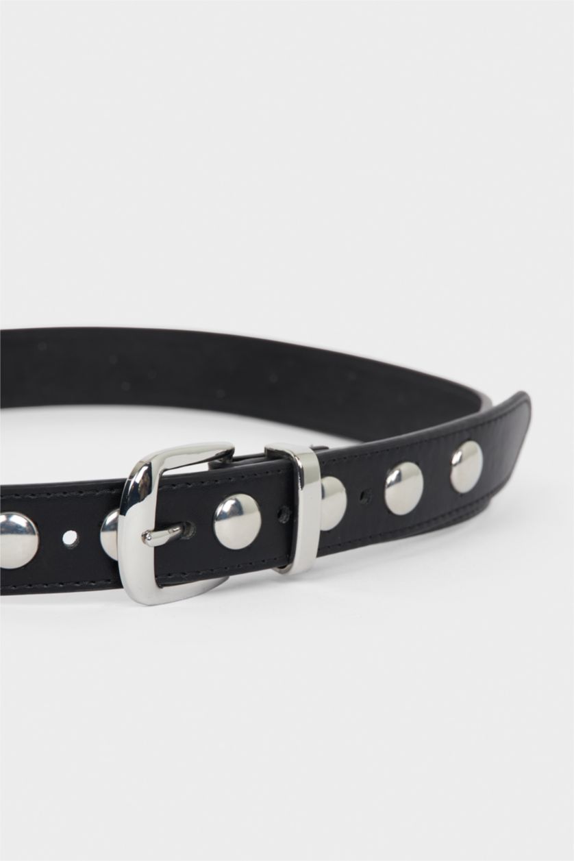 Kadın Siyah Kadın Suni Deri Kemer