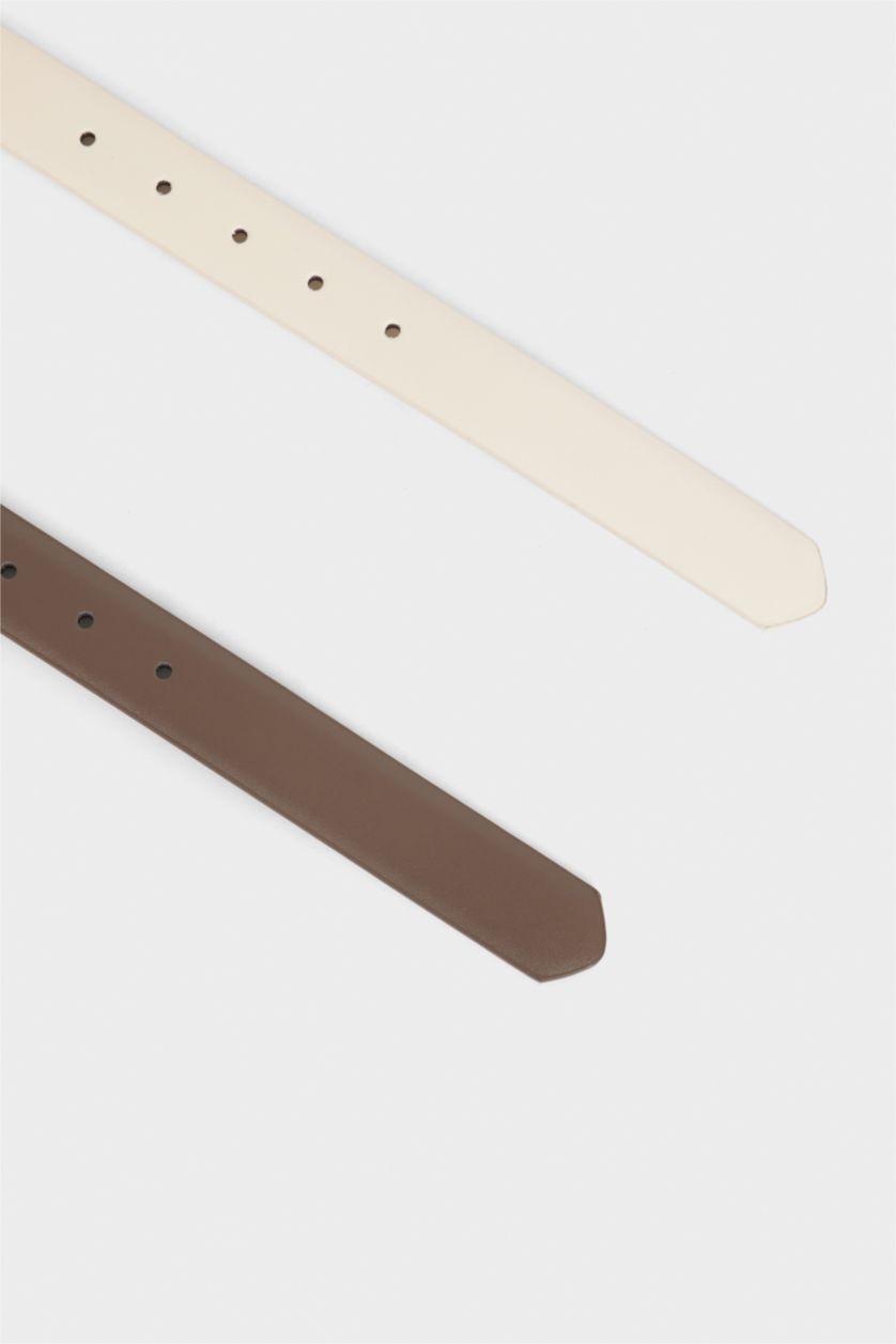 Kadın Karma Kadın Suni Deri 2'li Günlük Kemer