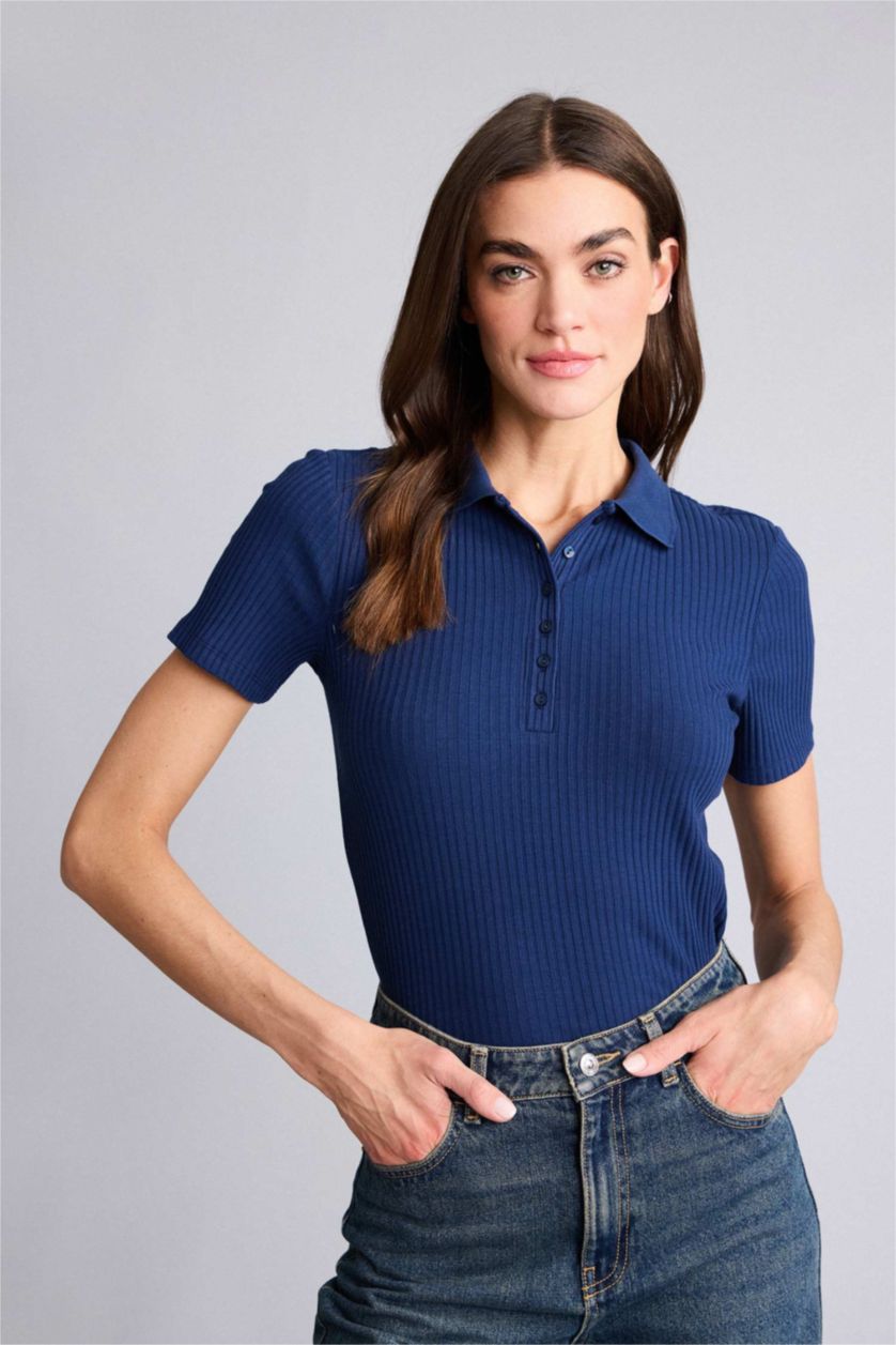 WOMAN NAVY Woman Short Sleeve Polo T-Shirt