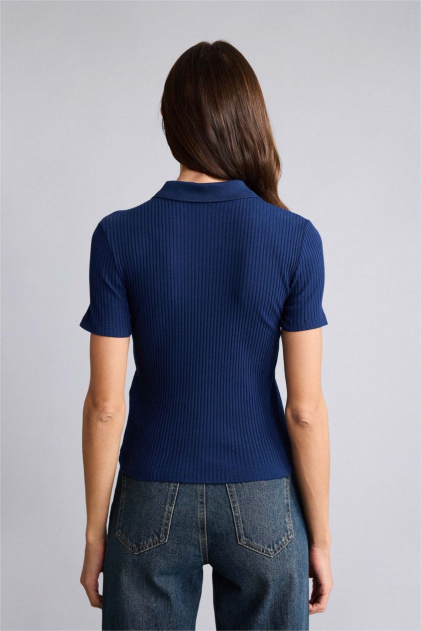 WOMAN NAVY Woman Short Sleeve Polo T-Shirt