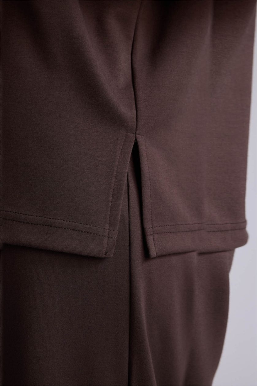 WOMAN Brown Relax Fit Crew Neck Short Sleeve T-Shirt