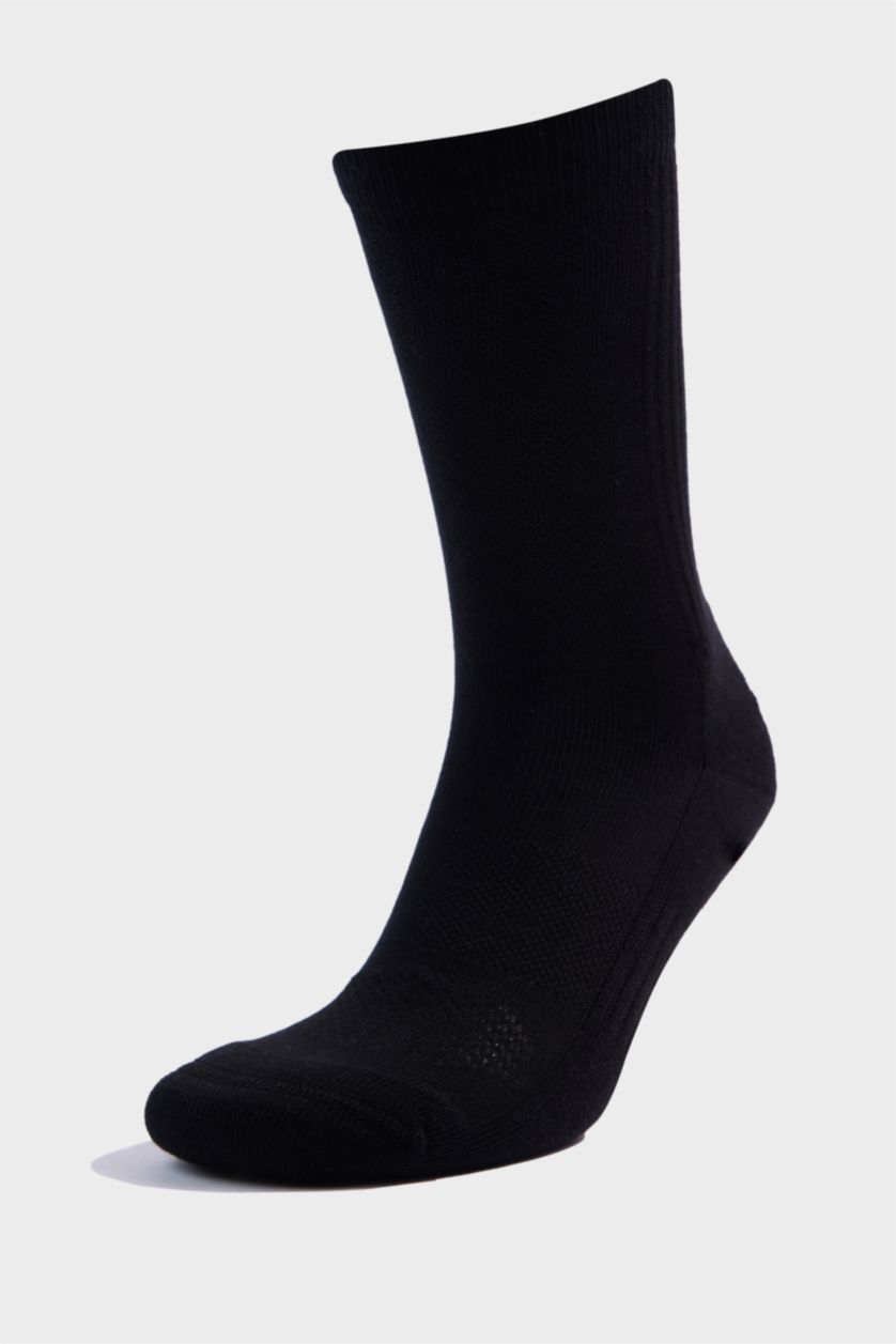 Erkek Siyah Erkek Dikişsiz 3'lü Pamuklu Havlu Spor Çorap