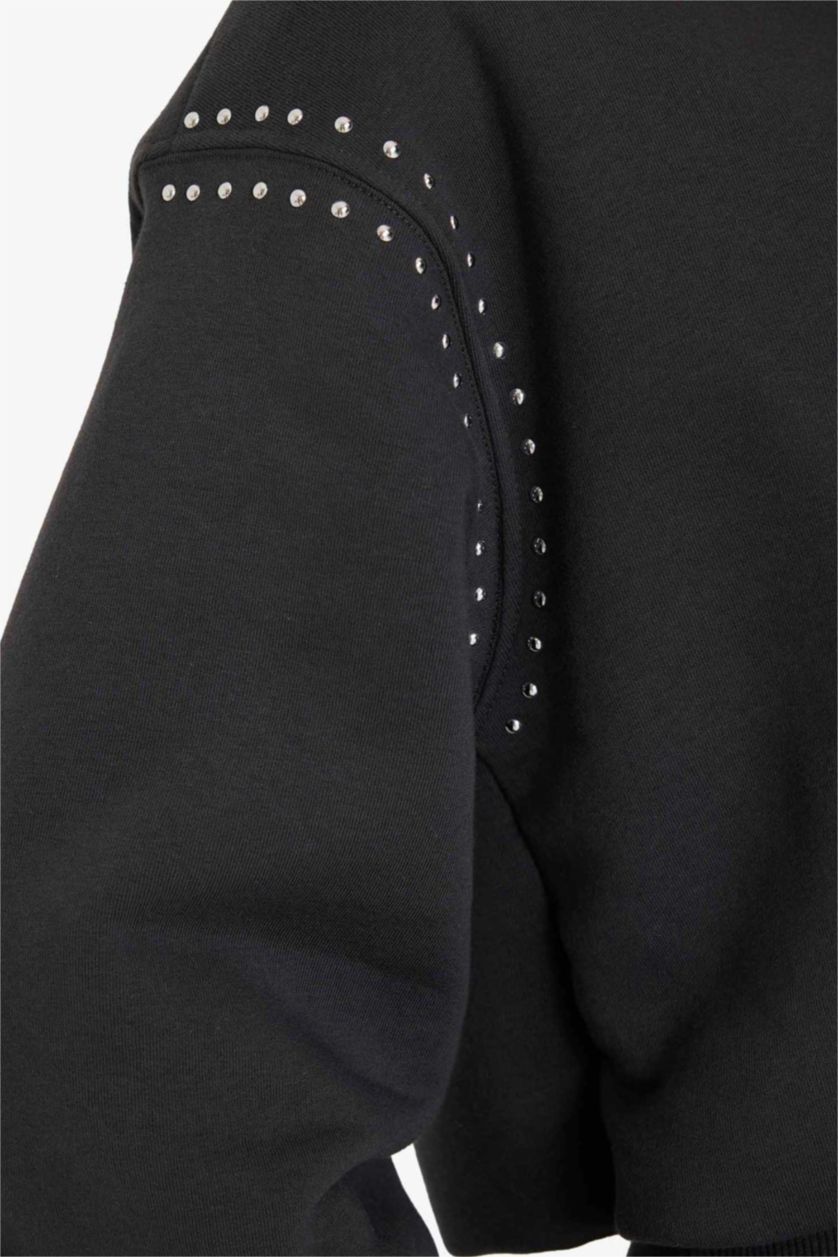 نساء أنثرا سويت شيرت اوفر سايز بياخة مستديرة