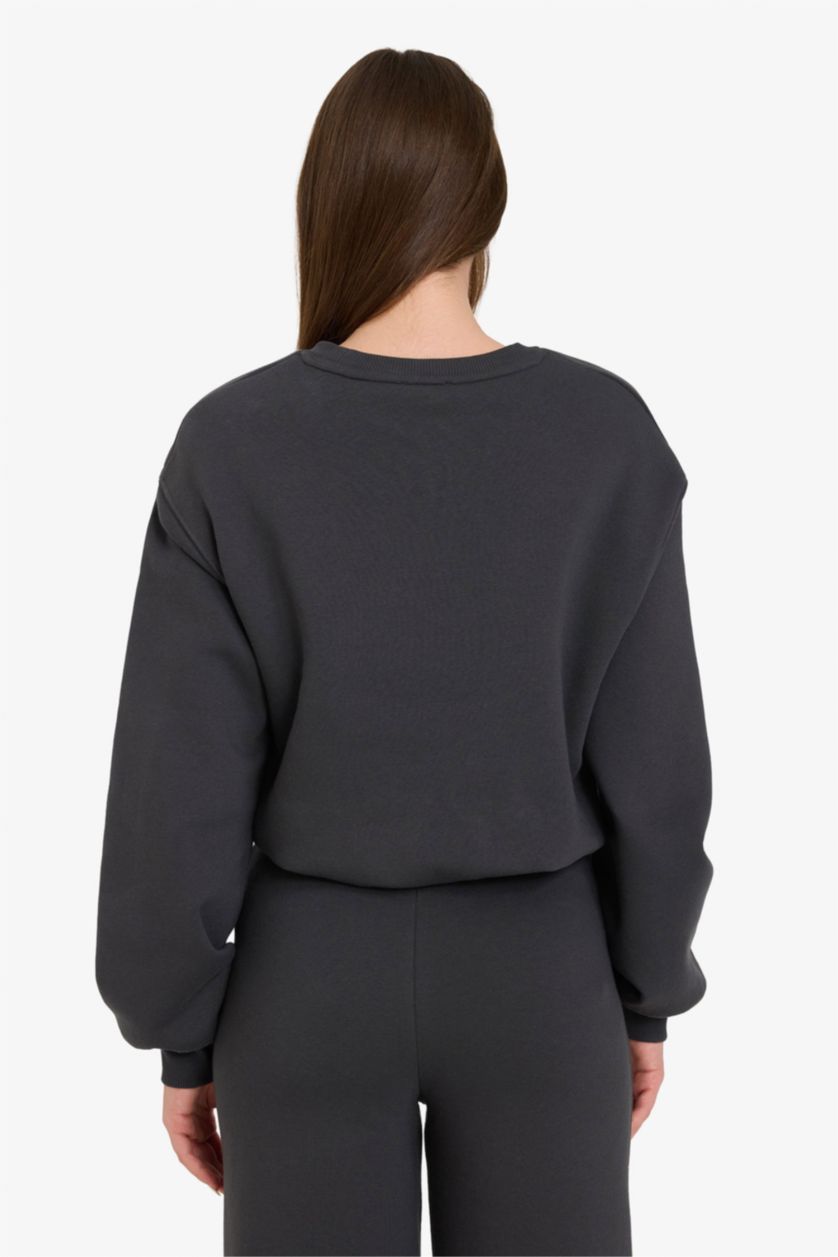 نساء أنثرا سويت شيرت اوفر سايز بياخة مستديرة