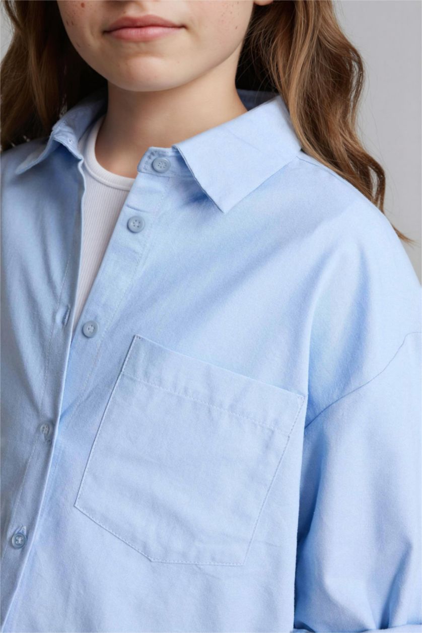Girls & Teens Light Blue 2 piece Regular Fit Long Sleeve Shirt