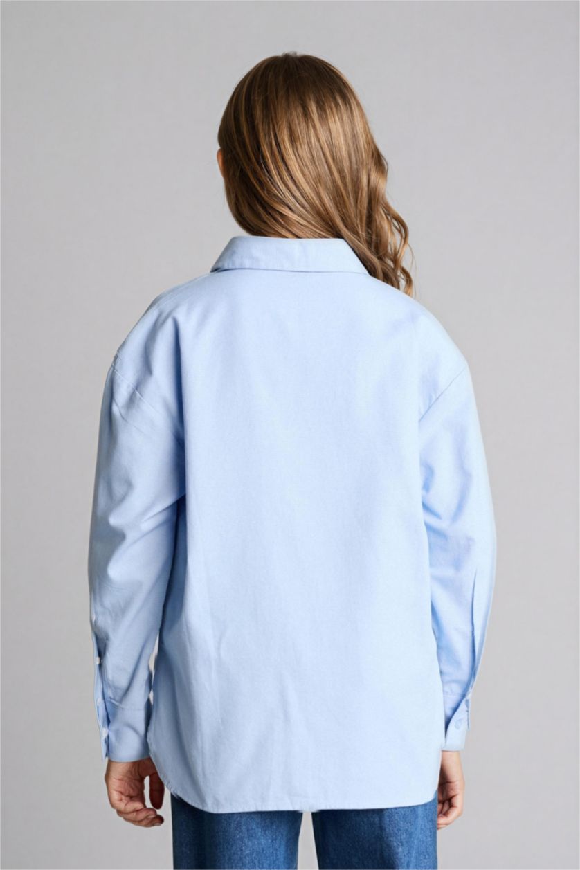 Girls & Teens Light Blue 2 piece Regular Fit Long Sleeve Shirt