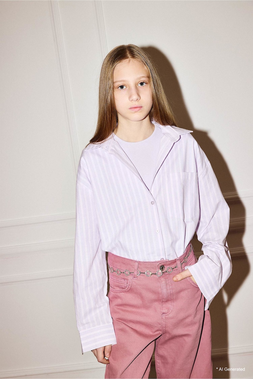 Young Girls - Teen Girls Light Lilac Girl Oxford 2 Piece Set