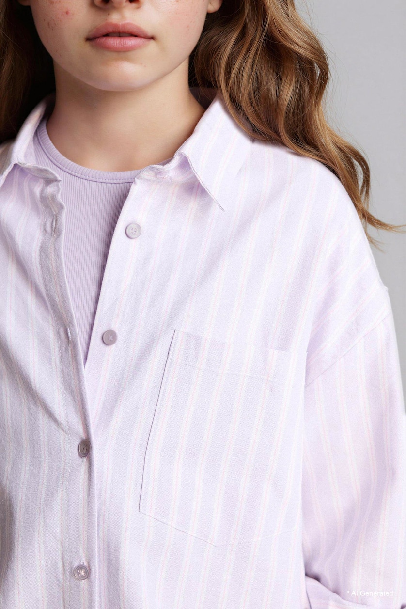 Young Girls - Teen Girls Light Lilac Girl Oxford 2 Piece Set