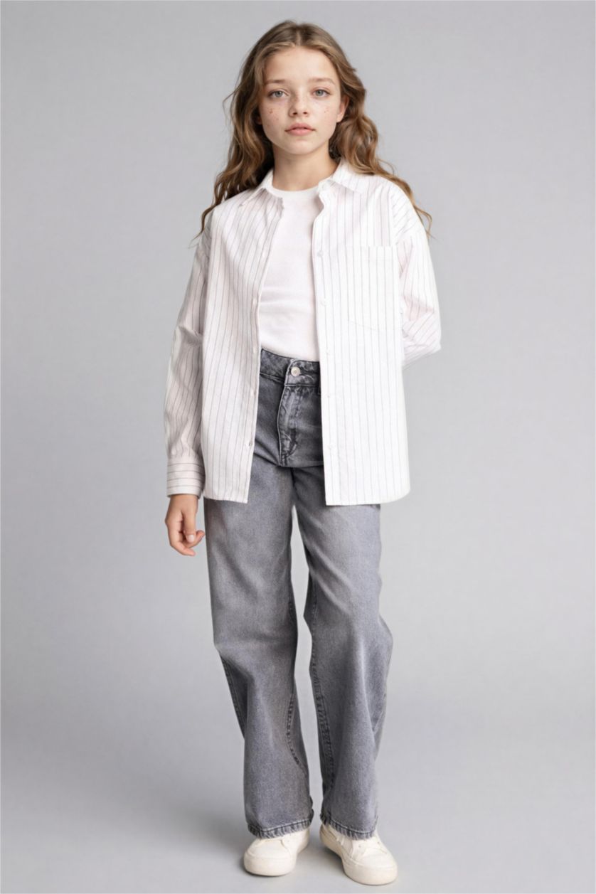 Kız Çocuk - Genç Kız Beyaz 2'li Oxford Gömlek Kız Çocuk