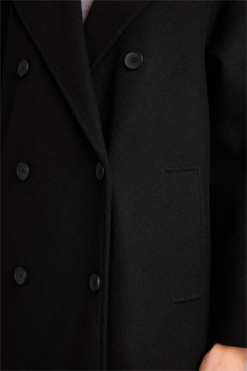 WOMAN Black Regular Fit Jacket Collar Cachet Jacket