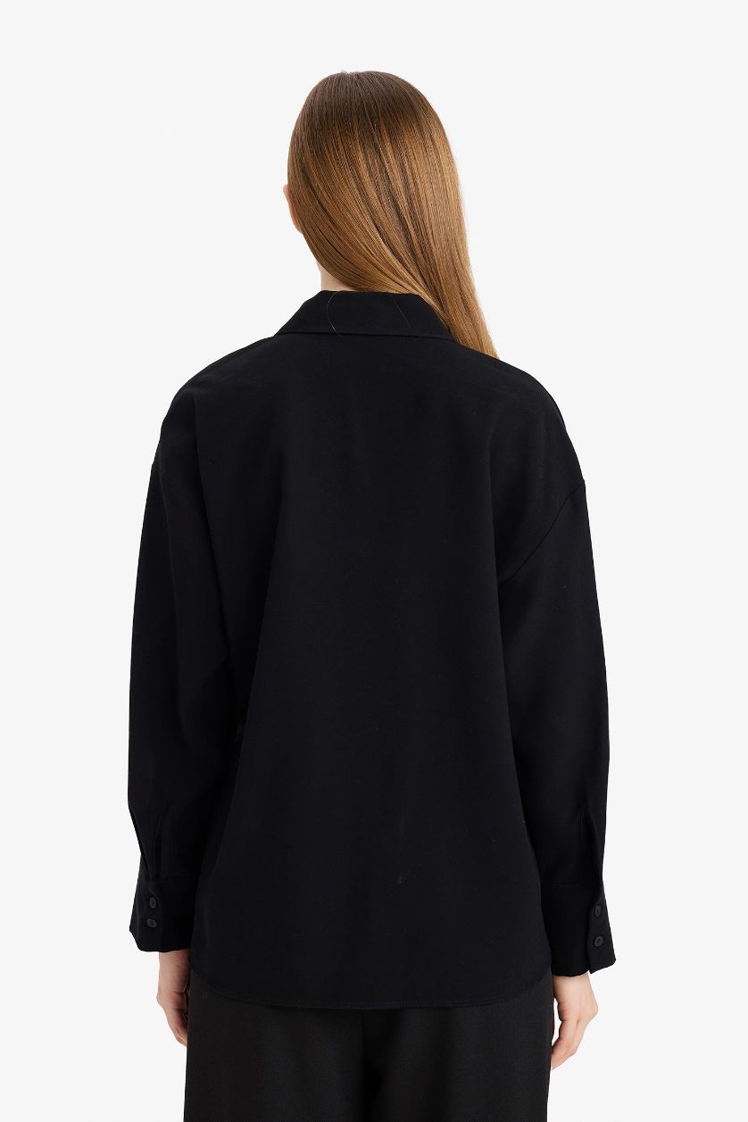 Kadın Siyah Uzun Kollu Gömlek