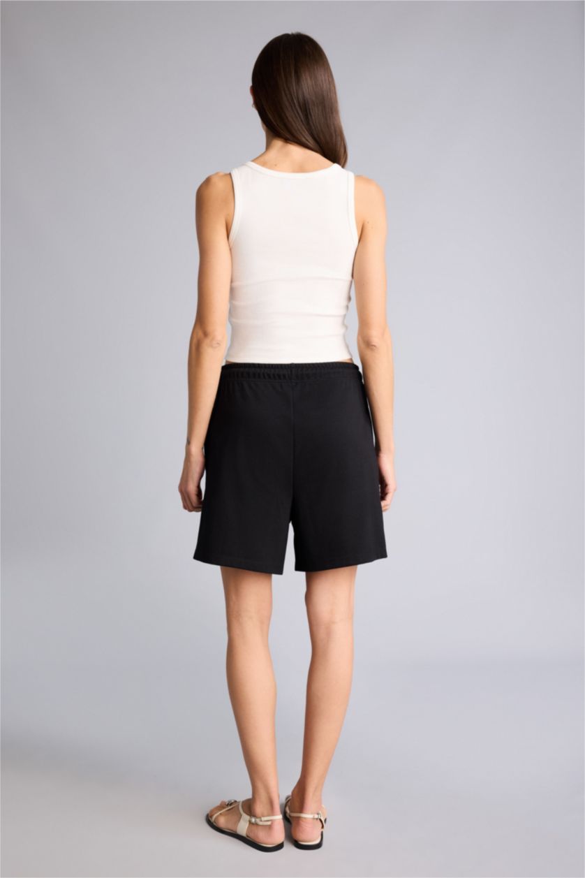 WOMAN Black Regular Fit Bermuda Shorts