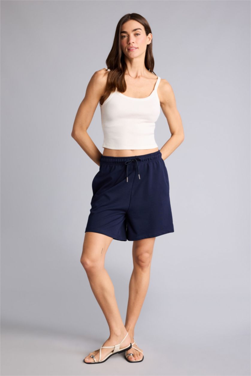 WOMAN NAVY Regular Fit Bermuda Shorts