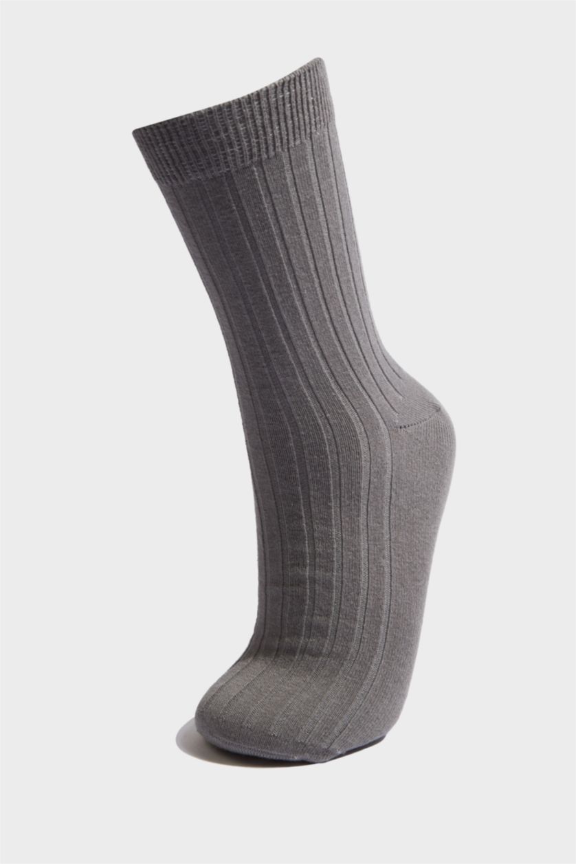 Kadın Bordo Kadın 2'li Pamuk Akrilik Uzun Çorap