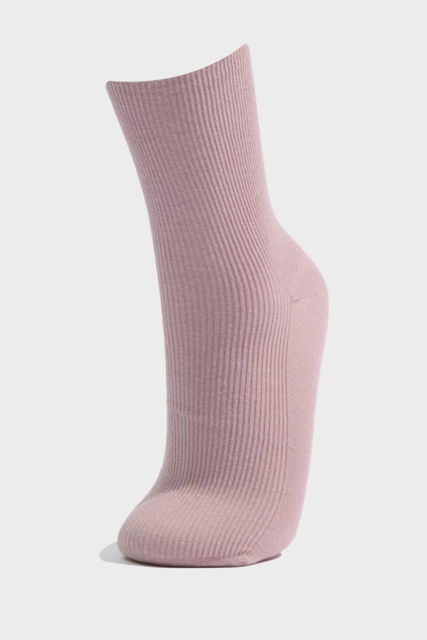 Kadın Açık Pembe Kadın 5'li Pamuklu Uzun Çorap