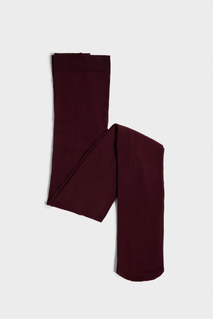 Kadın Bordo Modal Külotlu Çorap