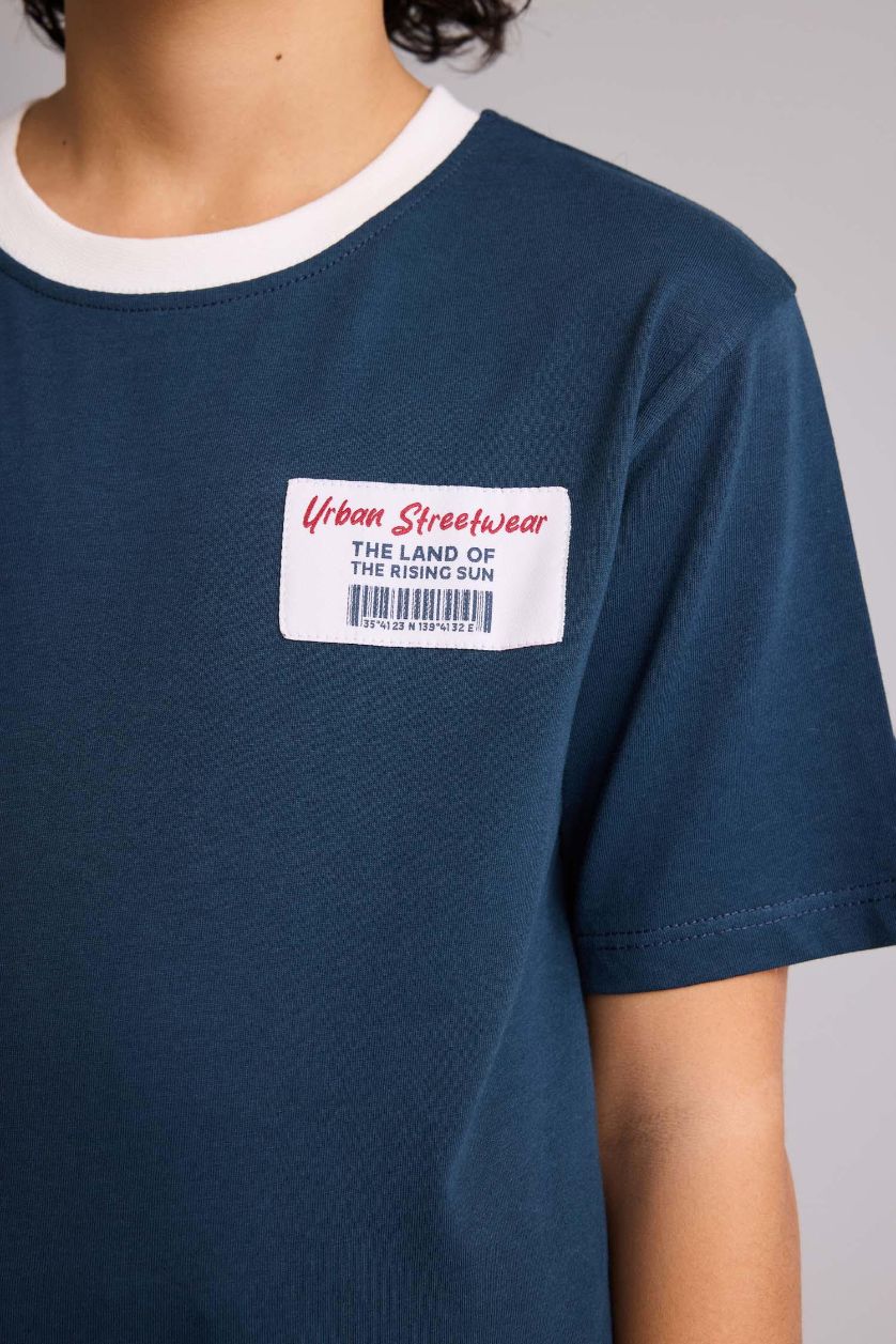 أولاد كحلي تيشيرت ولادي نص ردن مطبوع قصة عادية بياخة مستديرة