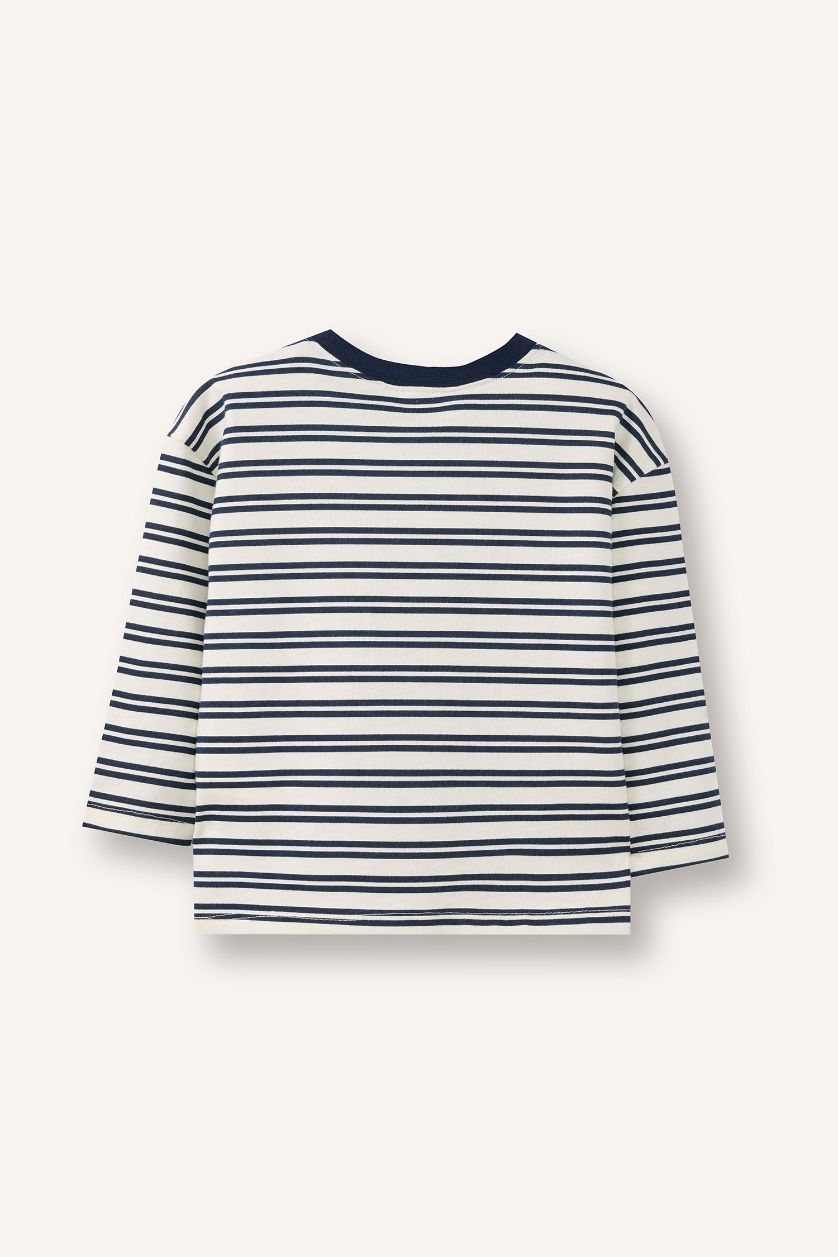 BABY BOY NAVY Baby Boy Oversize Striped T-Shirt