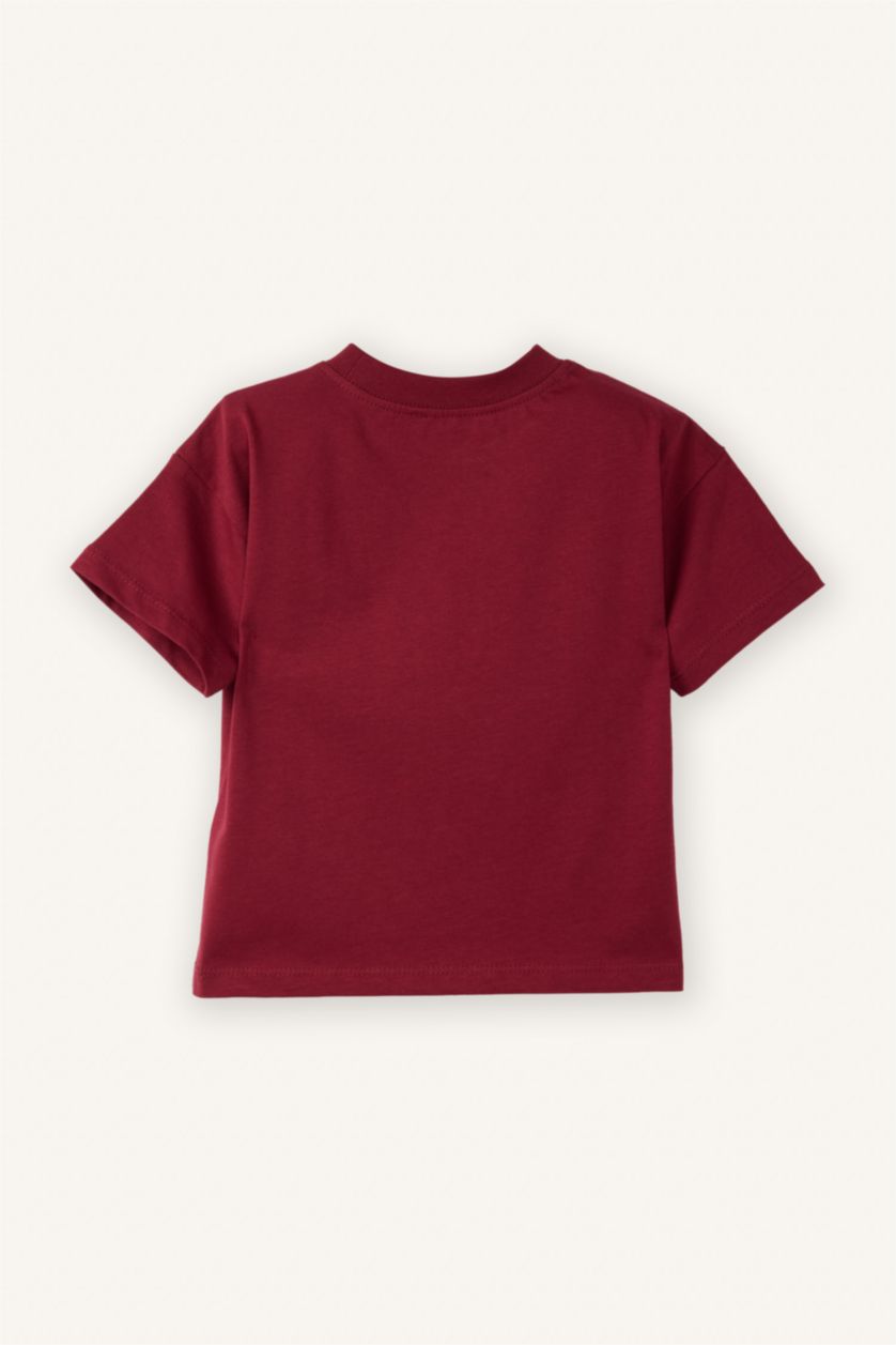 طفل صغير خمري تيشيرت بيبي اولادي اوفر سايز نص كم مطبوع