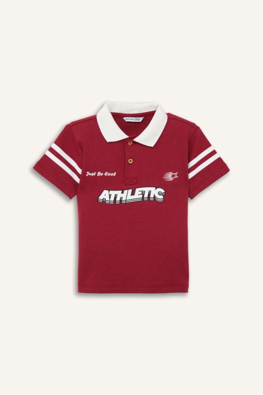 Erkek Bebek Bordo Oversize Polo Tişört Erkek Bebek