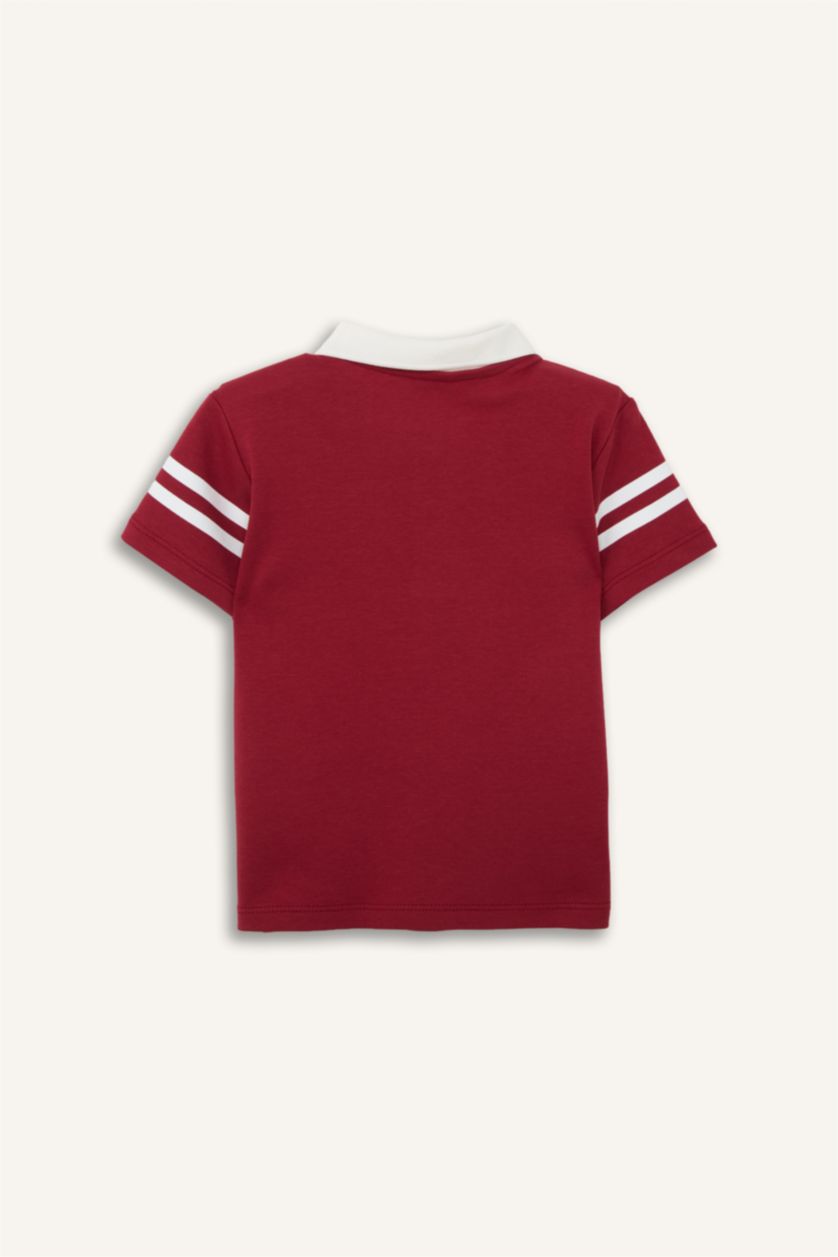 Erkek Bebek Bordo Oversize Polo Tişört Erkek Bebek