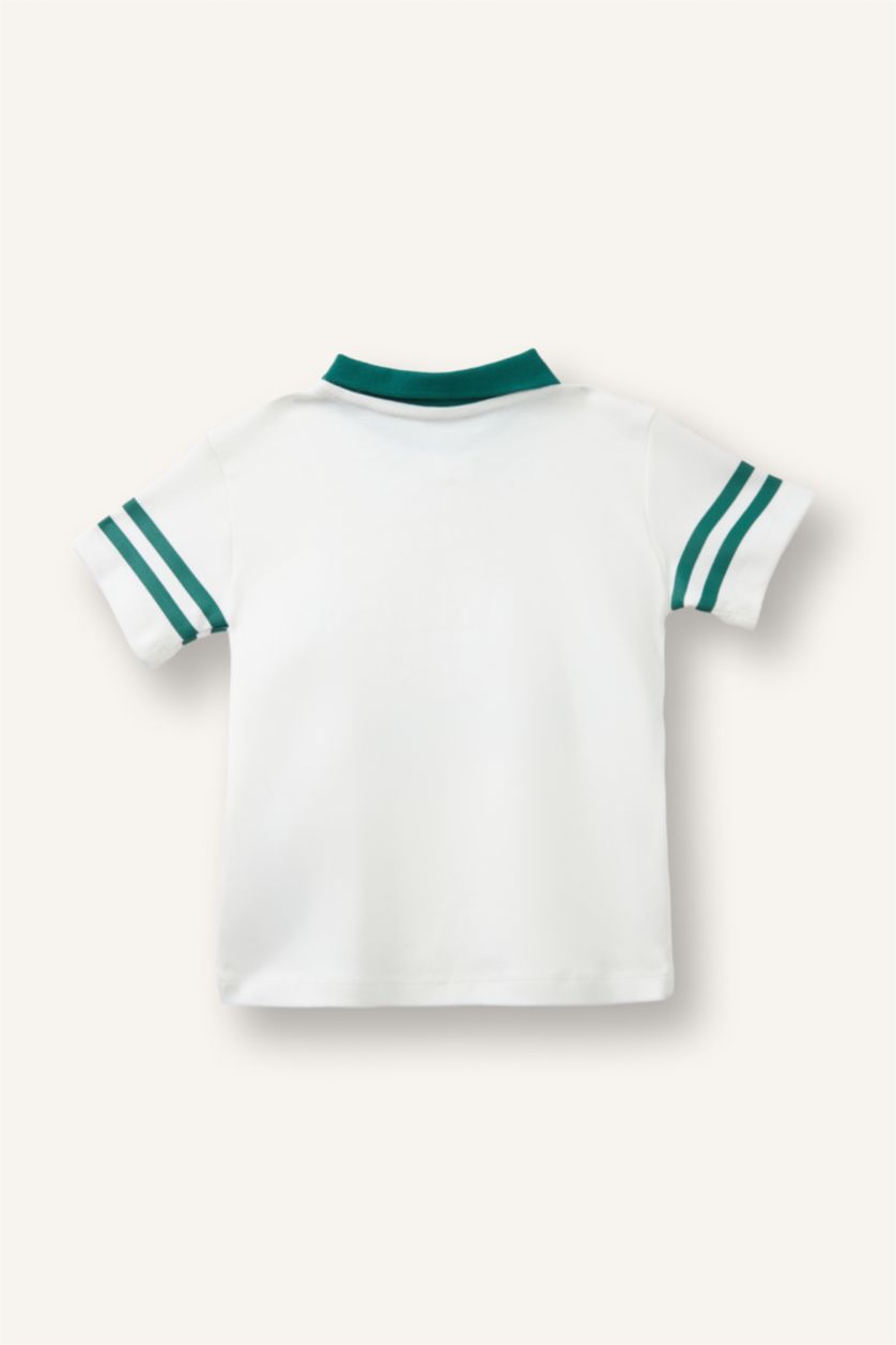 Baby Boy Ecru Oversize Fit Short Sleeve Polo T-Shirt