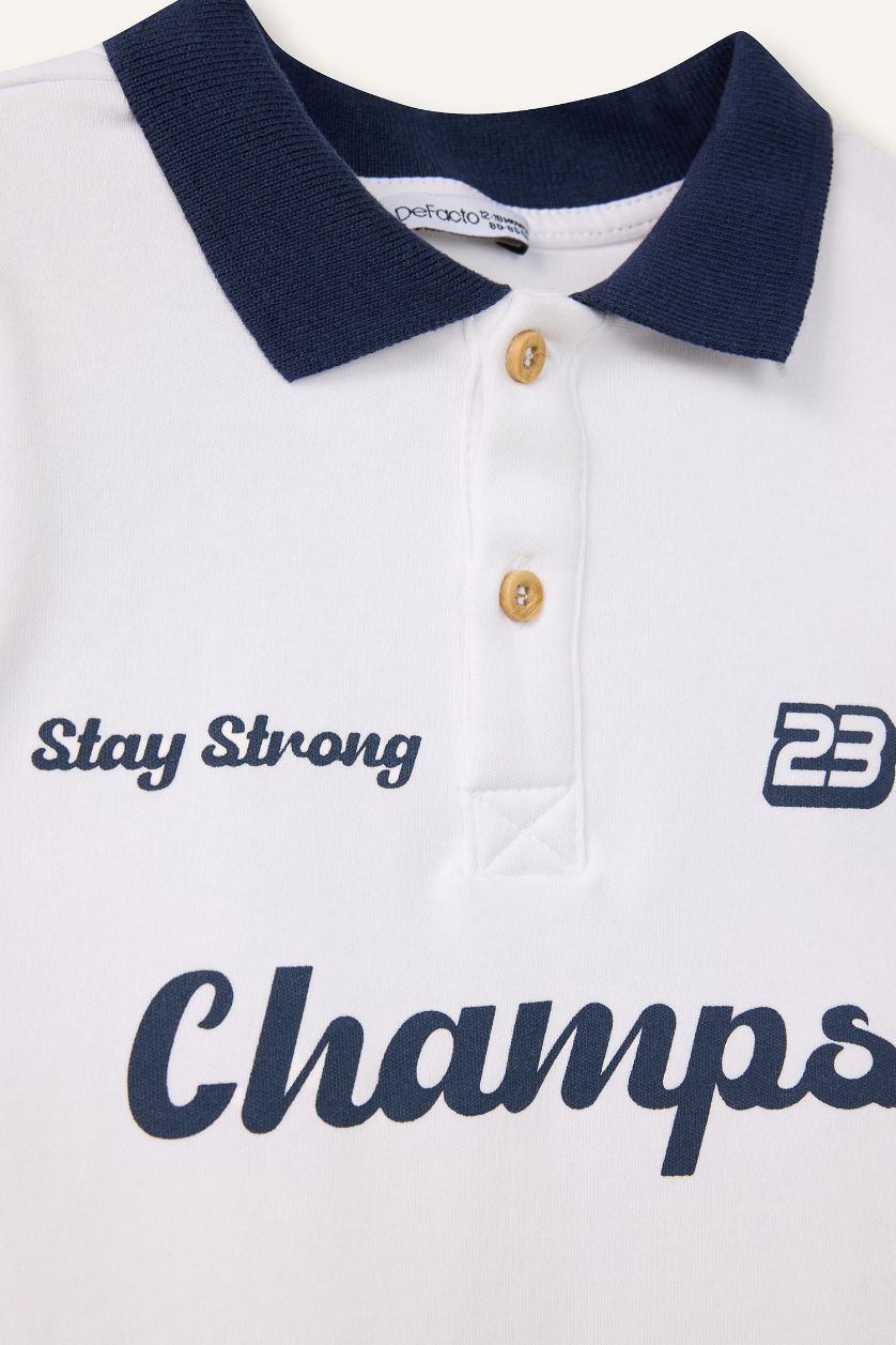 طفل صغير أبيض تيشيرت بولو بيبي ولادي نص ردن اوفر سايز