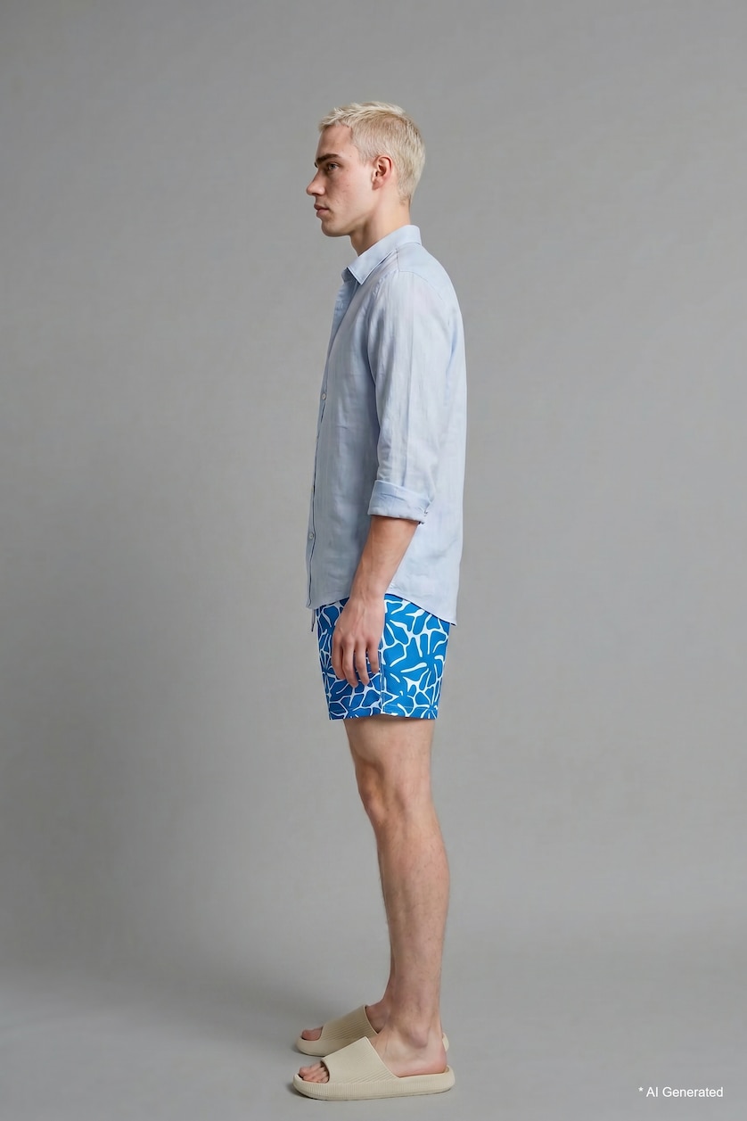 Men Royal Regular Fit Swim Shorts