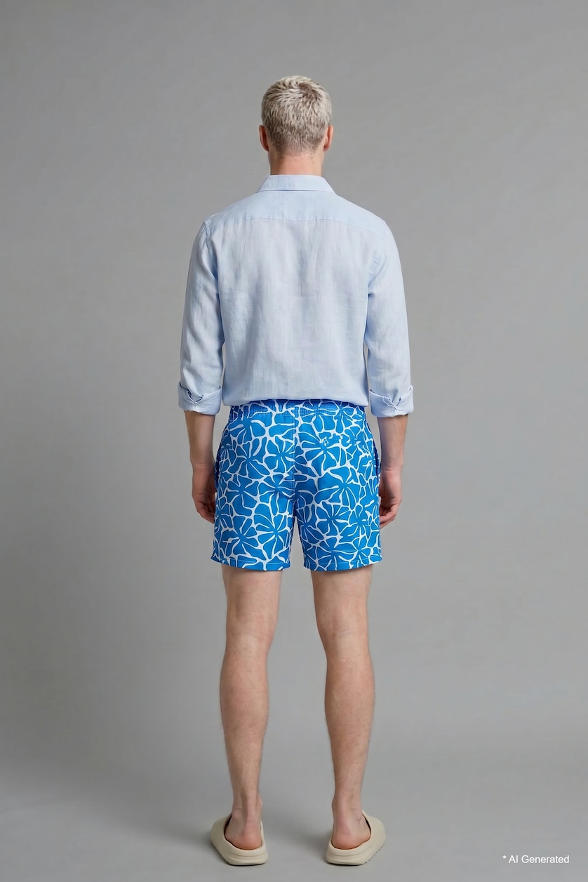 Men Royal Regular Fit Swim Shorts