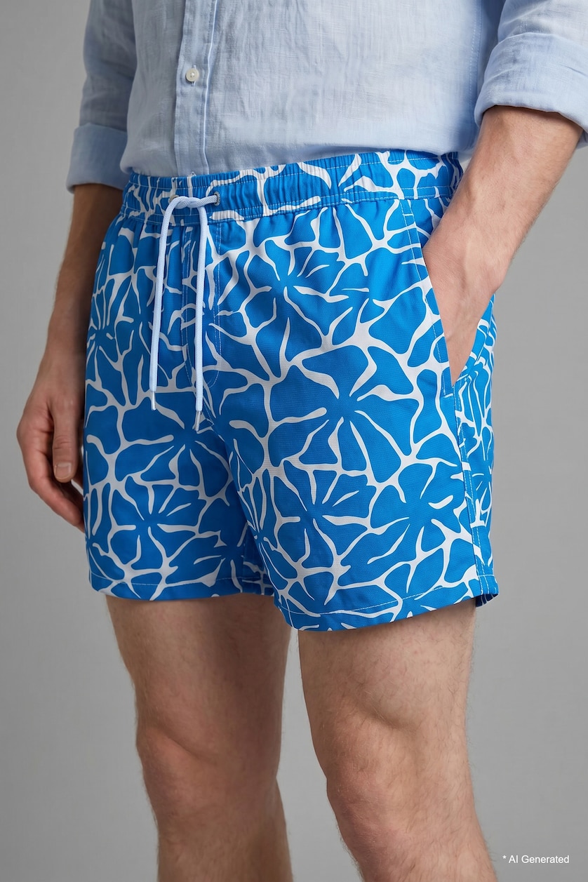 Men Royal Regular Fit Swim Shorts