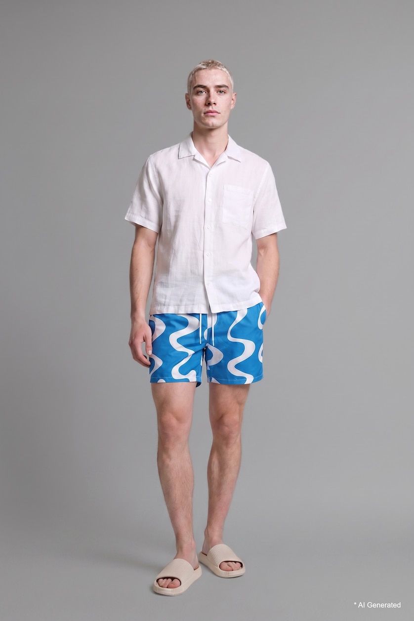 Men Royal Regular Fit Swim Shorts