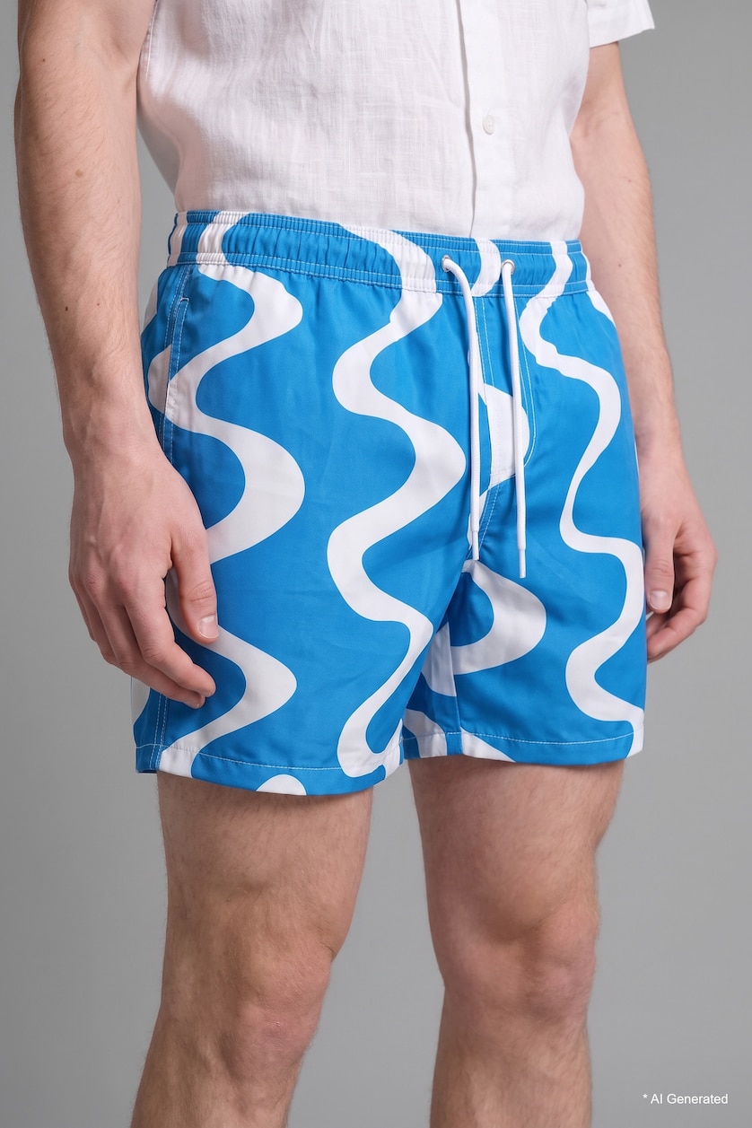 Men Royal Regular Fit Swim Shorts