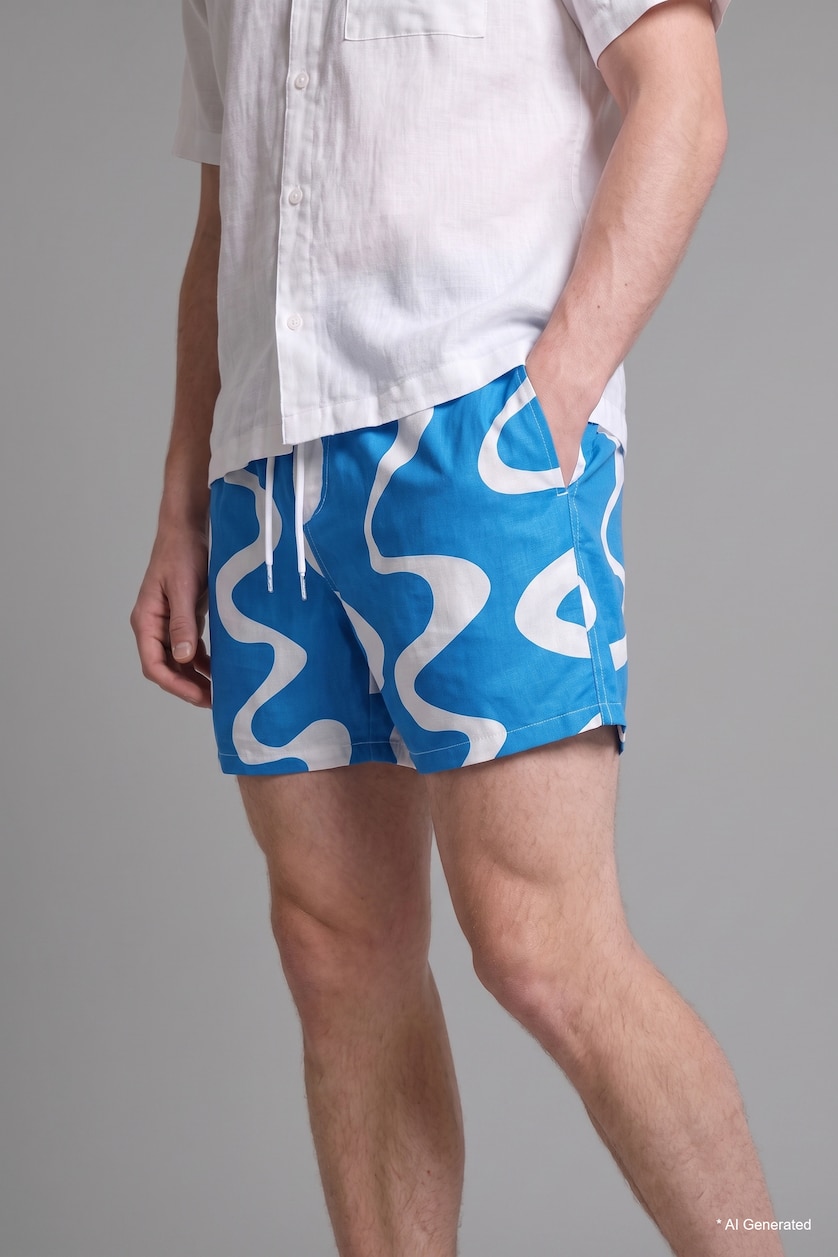 Men Royal Regular Fit Swim Shorts