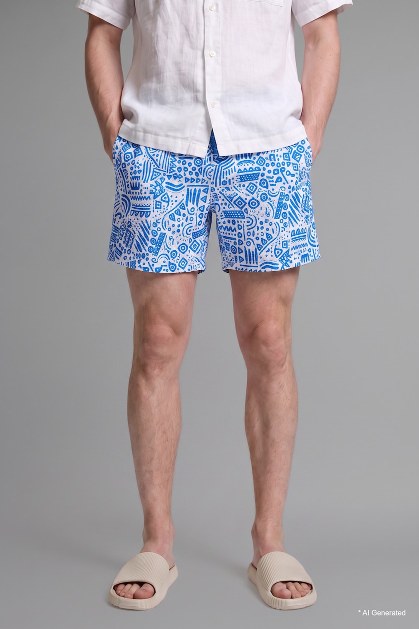MAN Royal Regular Fit Printed Swim Shorts