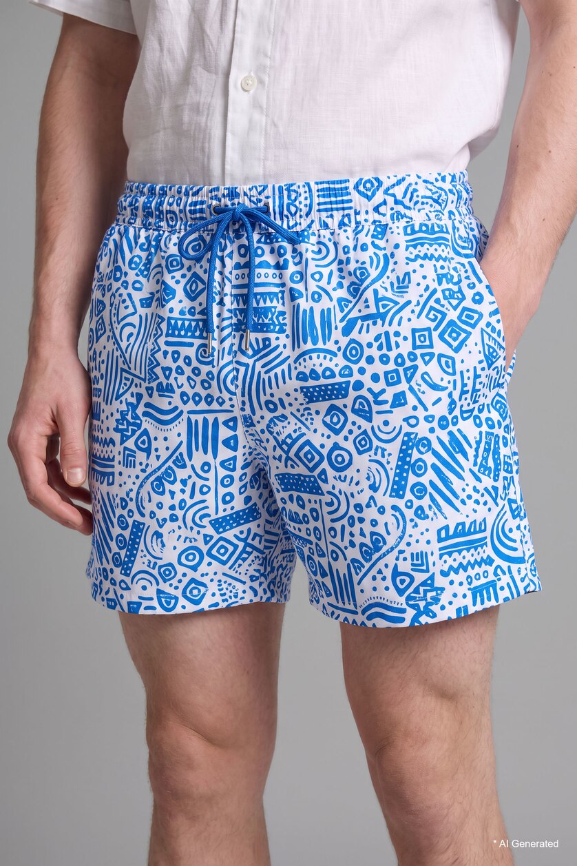 MAN Royal Regular Fit Printed Swim Shorts