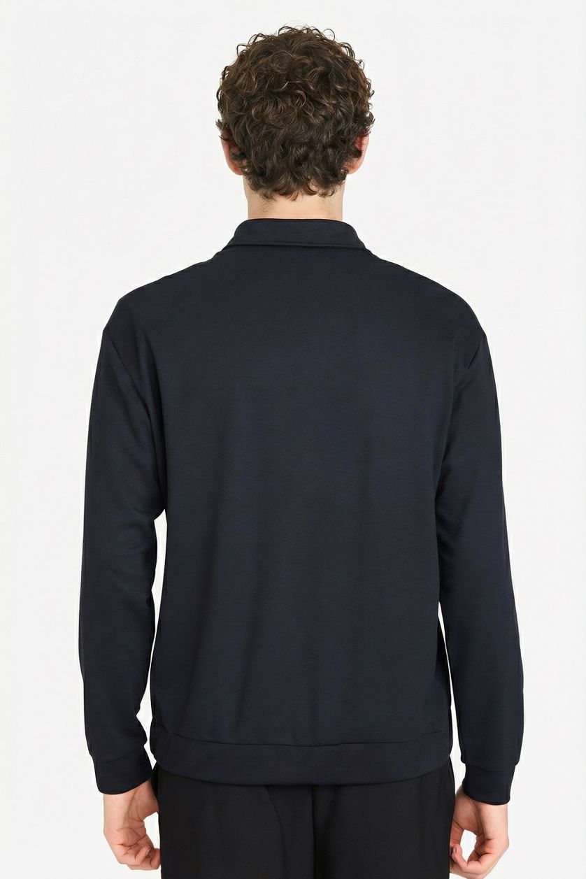 Erkek Siyah Regular Fit Fermuarlı Sweatshirt