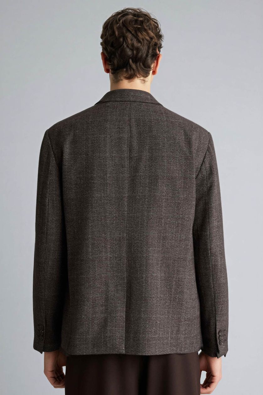 Erkek Antrasit Regular Fıt Astarlı Blazer Ceket