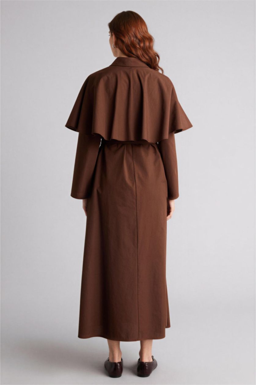 Kadın Kahve Poplin Elbise