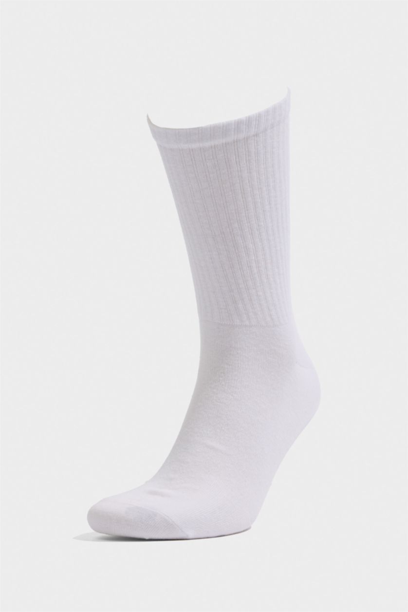 رجالي أبيض (000) شرابات طويلة رجالي قطن - 5 قطع