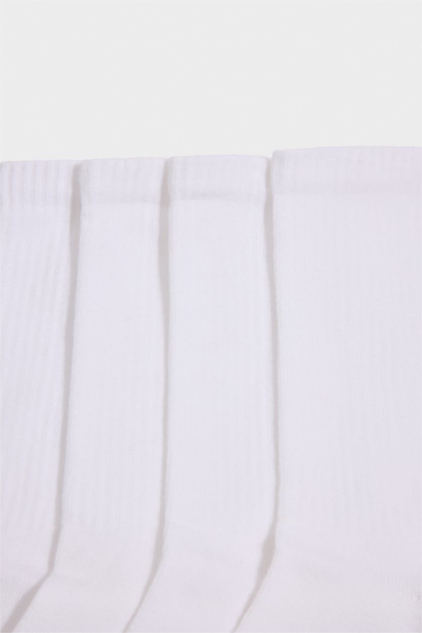 رجالي أبيض (000) شرابات طويلة رجالي قطن - 5 قطع