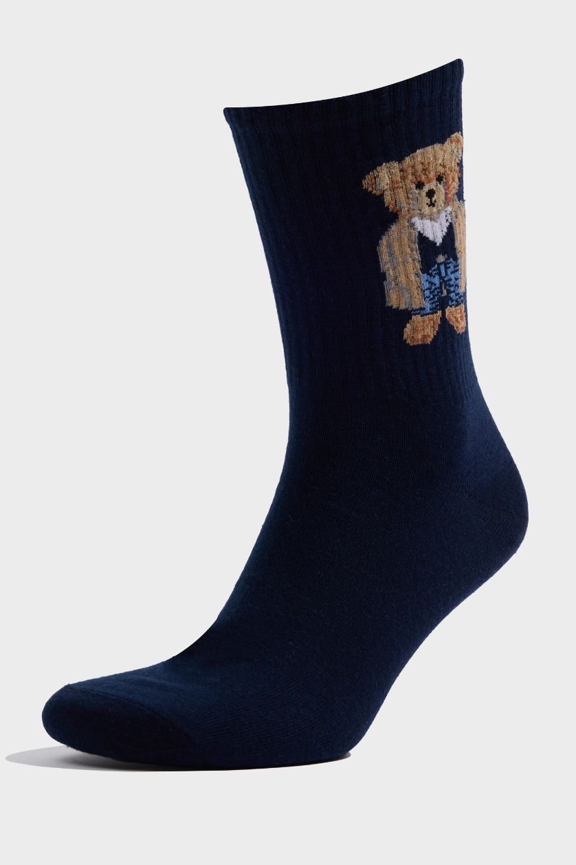 Erkek Karma Erkek Ayıcıklı 5'li Pamuklu Uzun Çorap