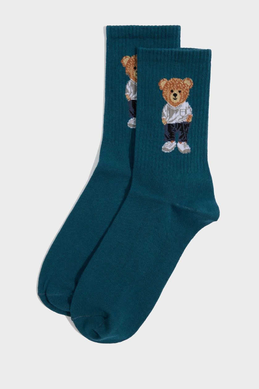 Erkek Karma Erkek Ayıcıklı 5'li Pamuklu Uzun Çorap