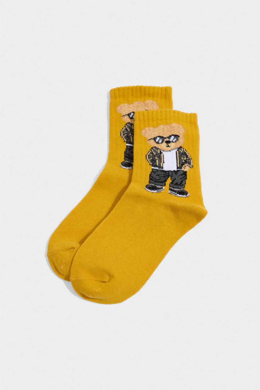 Erkek Çocuk - Genç Erkek Karma Ayıcıklı 5'li Pamuklu Uzun Çorap Erkek Çocuk