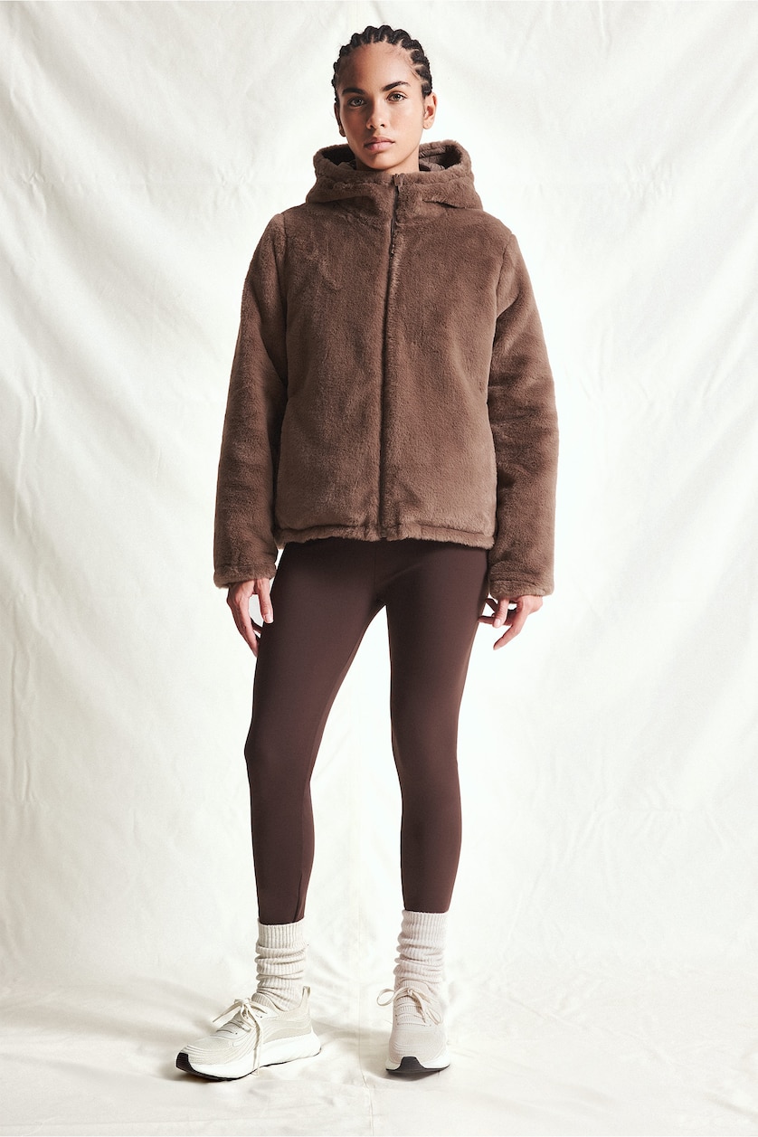 Women Light Brown Standard Fit Hooded Lined Zip-Up Jacket