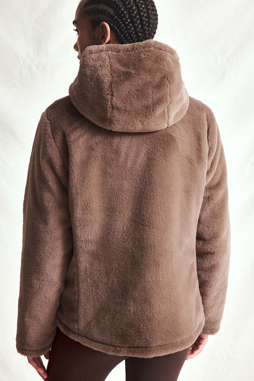 Women Light Brown Standard Fit Hooded Lined Zip-Up Jacket