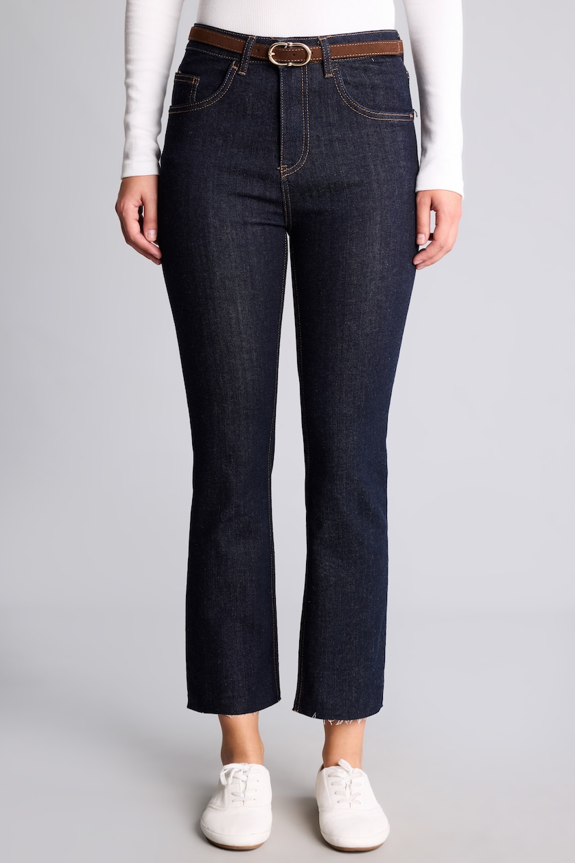 FEMME Indigo Jean Taille haute Pantalon